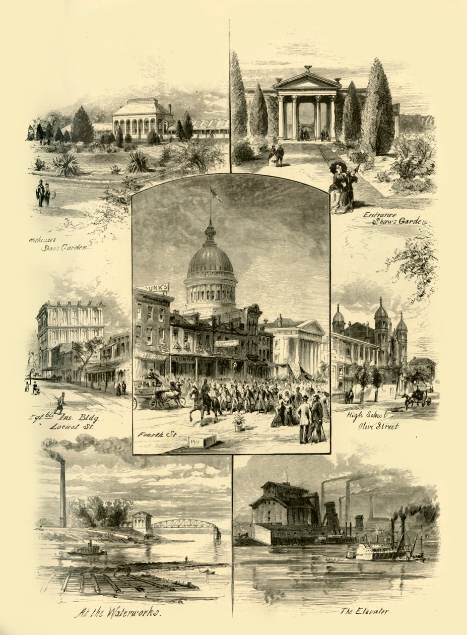"Scény v St. Louis", 1874. od Alfred Rudolph Waud