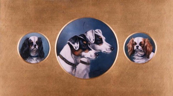 Foxteriéři a King Charles španělé od Alfred Wheeler
