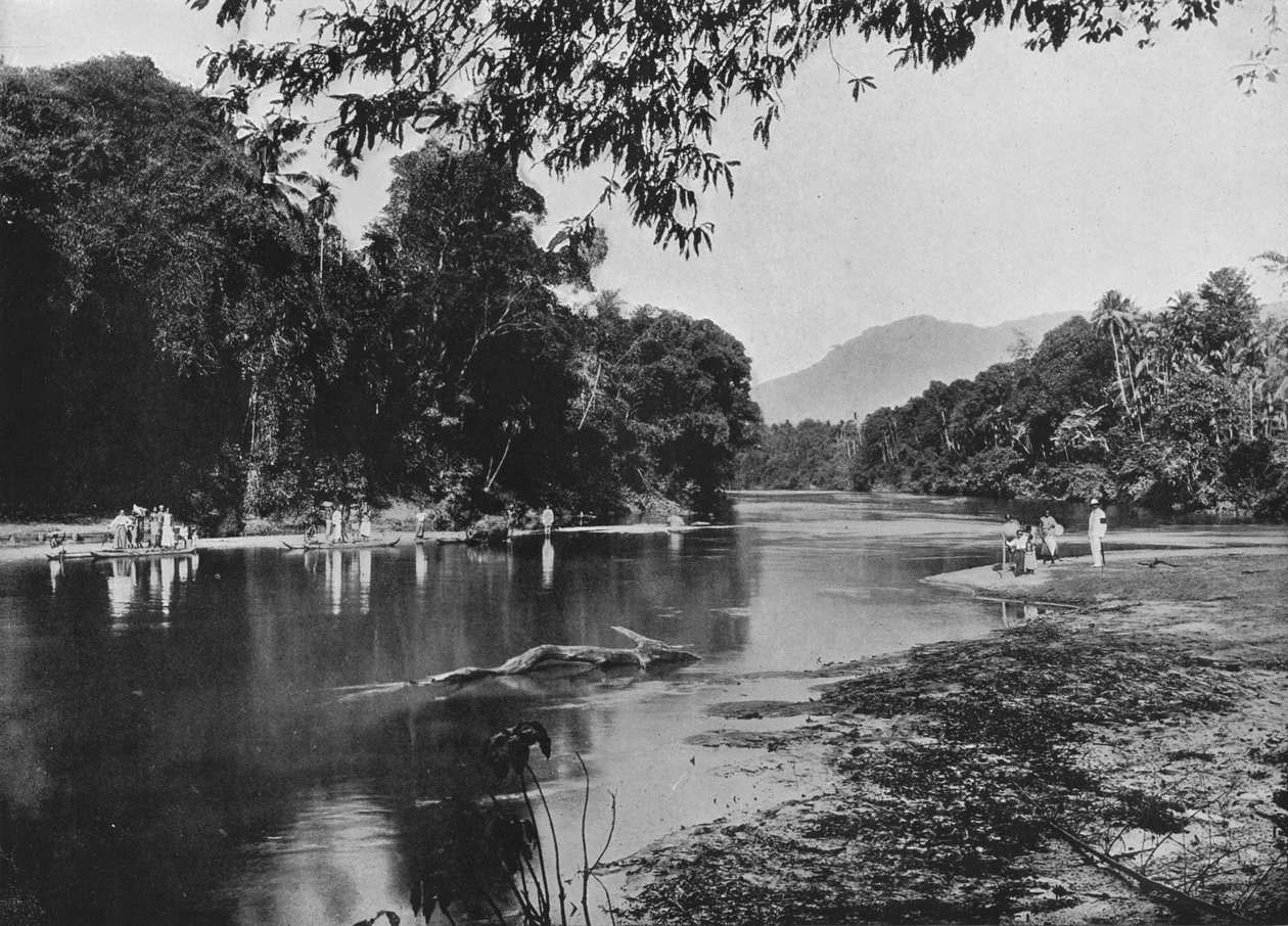 Řeka v Ratnapura, c1890, 1910 od Alfred William Amandus Plate