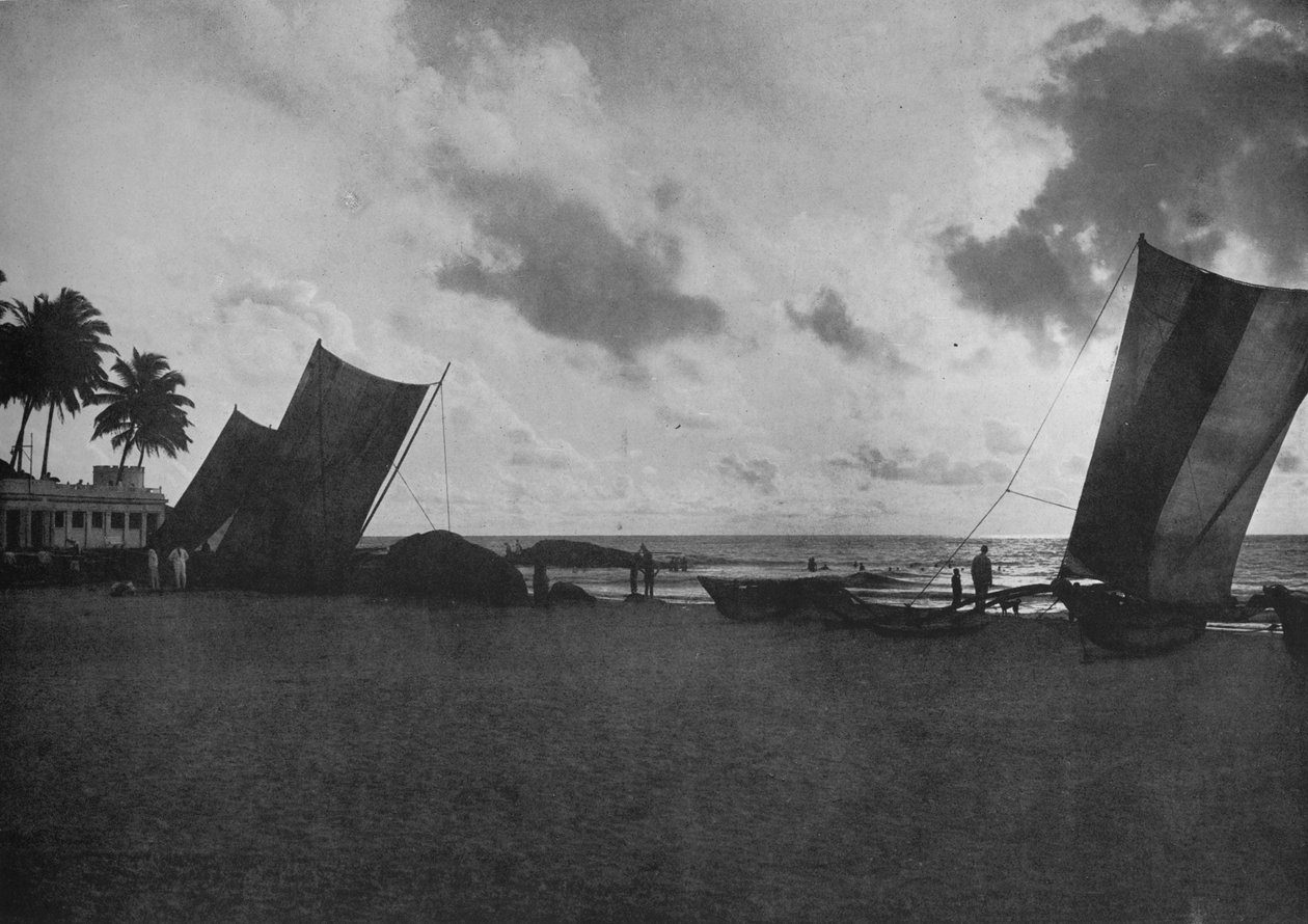 Západ slunce, Mount Lavinia Sea Shore, c1890, 1910 od Alfred William Amandus Plate