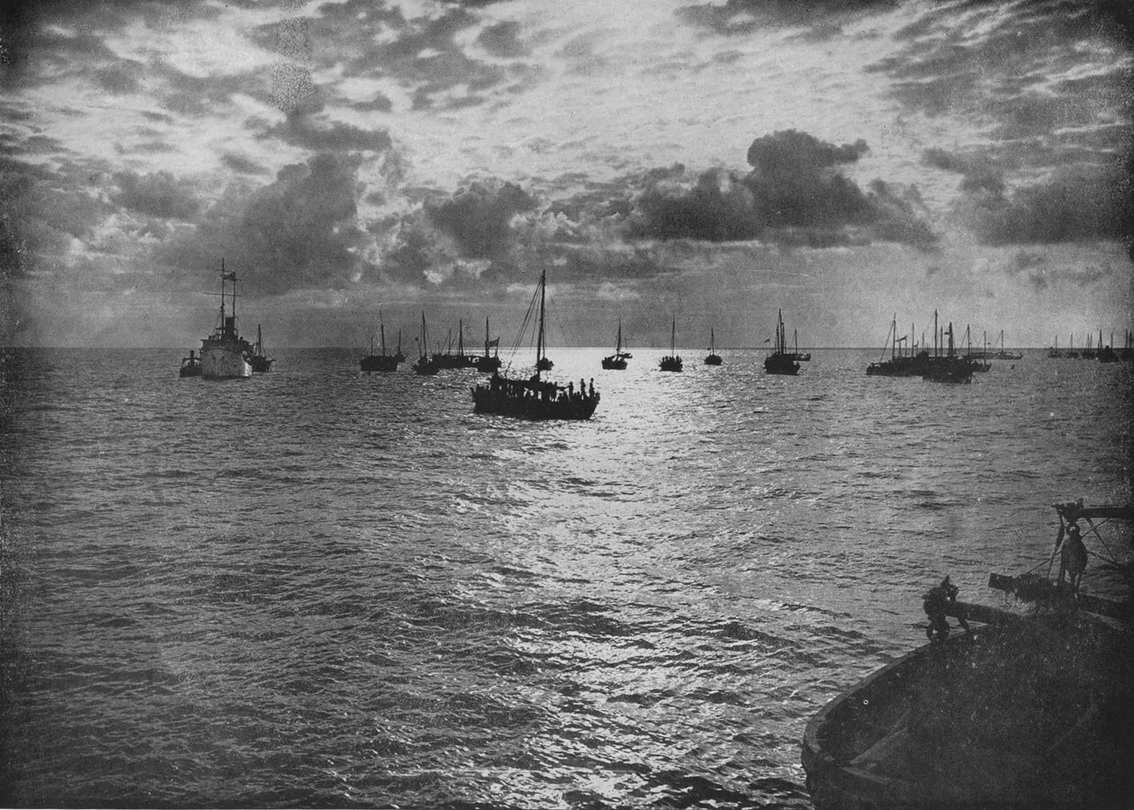 Západ slunce na Pearling Banks, Marrichikaddi, c1890, 1910 od Alfred William Amandus Plate