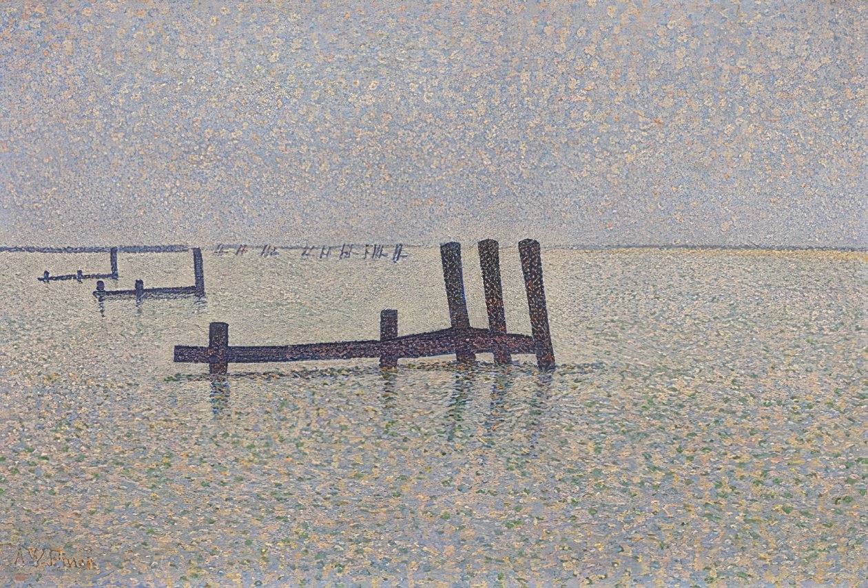 Lamanšský průliv v Nieuwpoortu. Kolem roku 1889 od Alfred William Finch