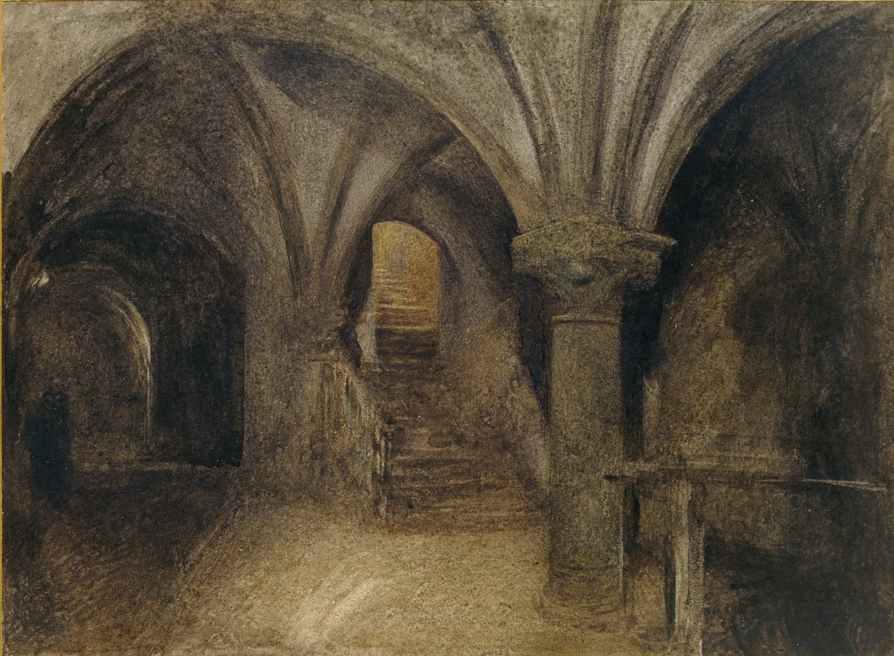 Mont St Michel, The Crypt of the Aquilon, c1876 od Alfred William Hunt