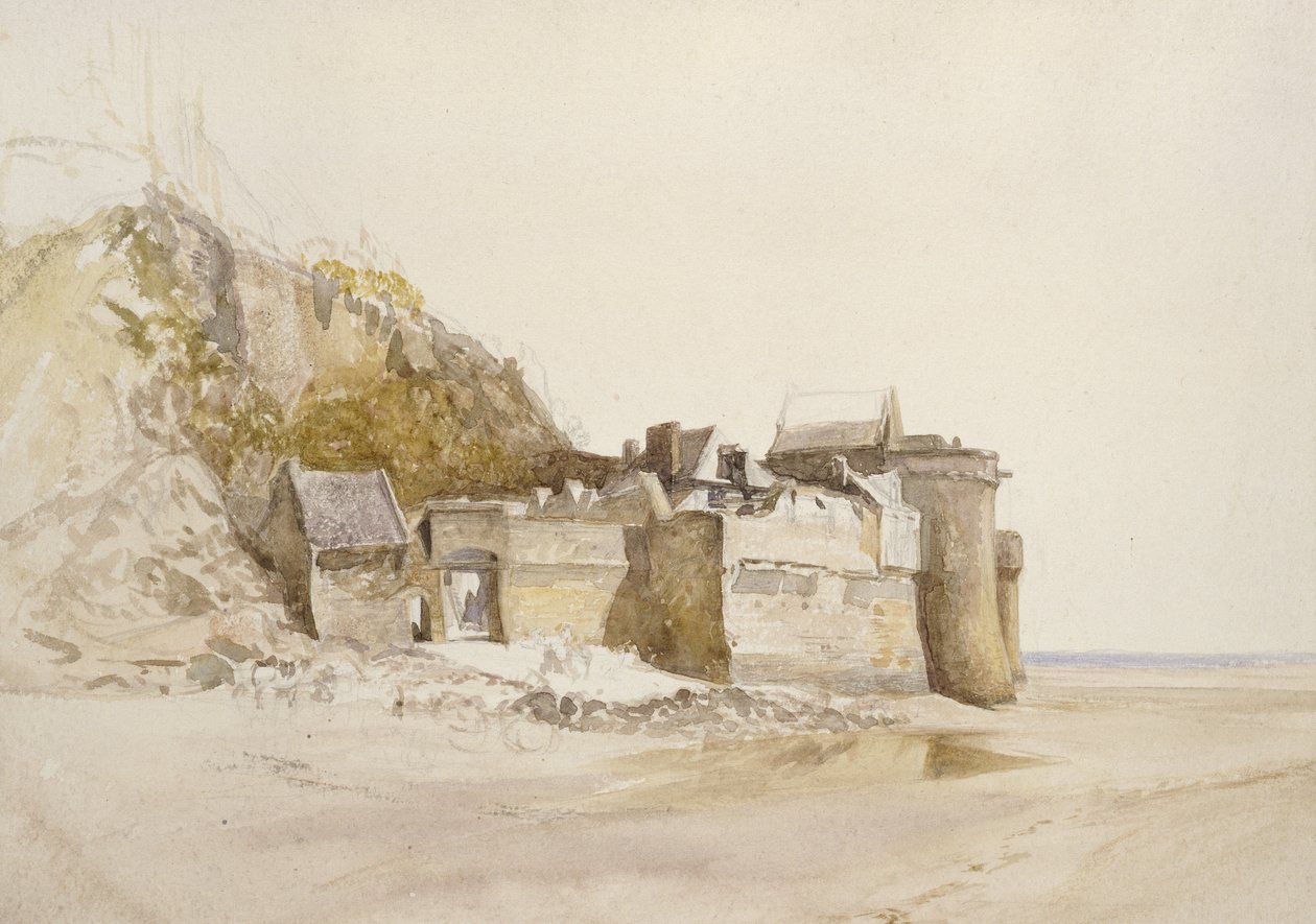 Mont St Michel: Vnější brána, asi 1876 (akvarel na papíře) od Alfred William Hunt