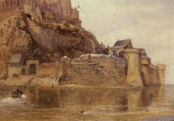 The Vals, Mont Saint Michel (akvarel) od Alfred William Hunt