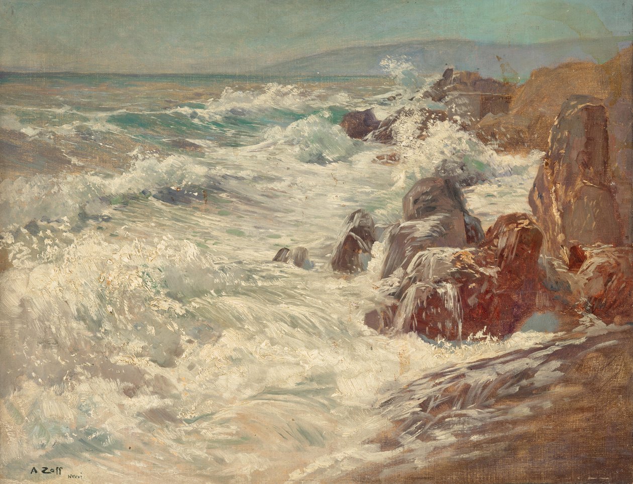 Surfování na pobřeží Nervi od Alfred Zoff