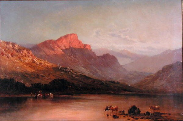 Večer v Trossachs (olej na plátně) od Alfred de Breanski