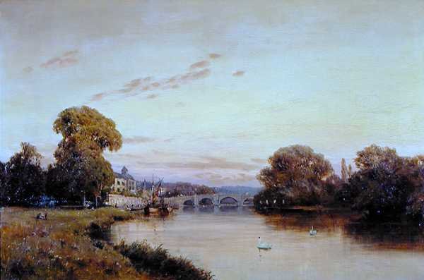 Richmond na Temži (olej na panelu) od Alfred de Breanski