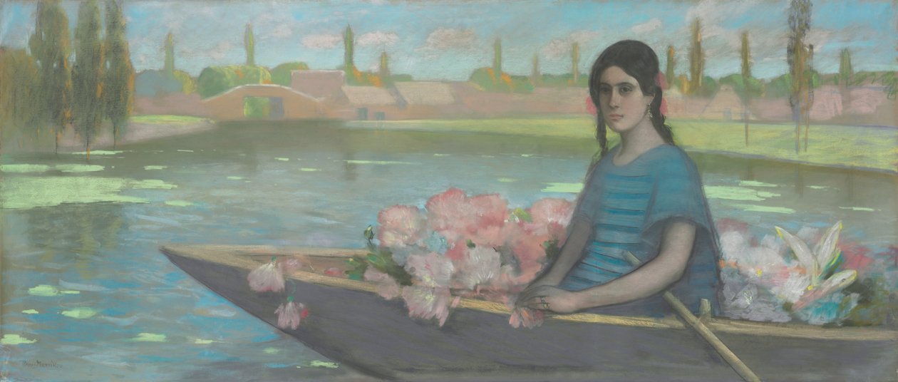 Prodejce květin (pastel na papíře položeném na plátně) od Alfredo Ramos Martinez