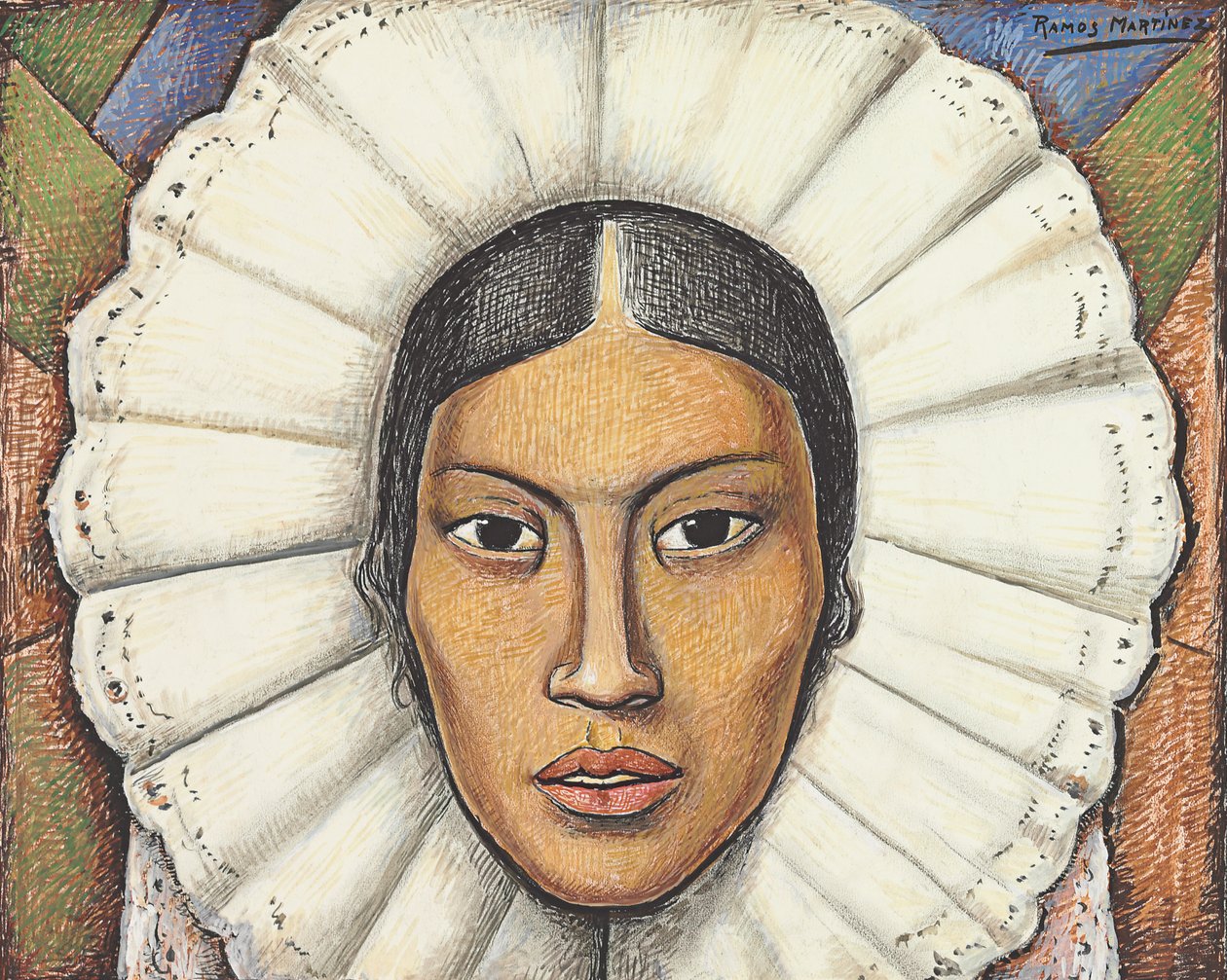Tehuana, cca 1930 (kvaš a pastelka na papíře) od Alfredo Ramos Martinez