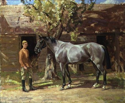 Šedá se Stable Lad od Algernon Mayow Talmage