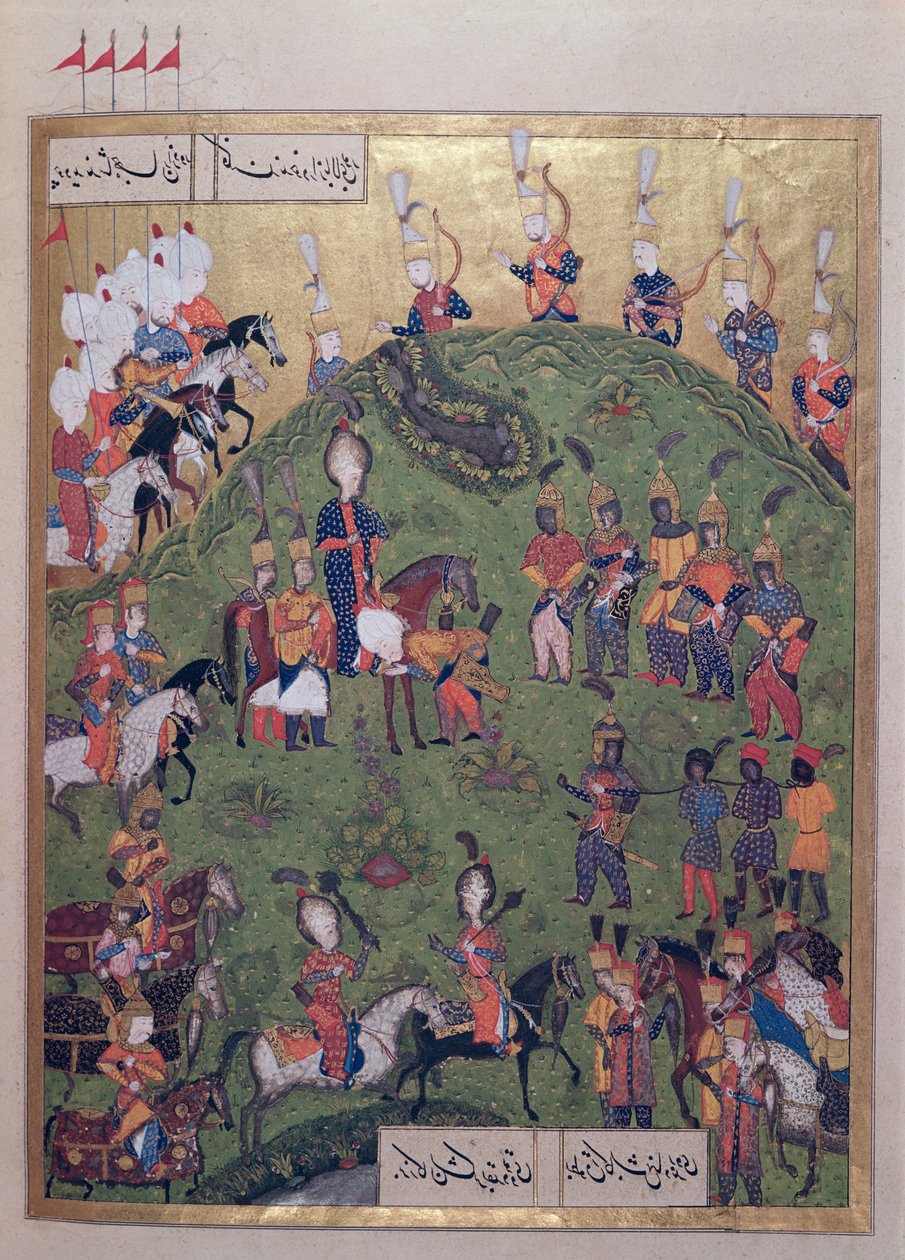 Sultan Suleyman I (1495-1566) přijíždějící do pevnosti Bogurdelen, z 