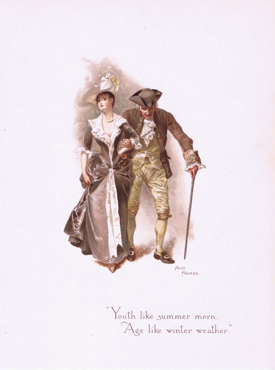 Mládí jako letní ráno, z Some Old Love Songs vydané Hildesheimer & Faulkner, 1892 od Alice Havers