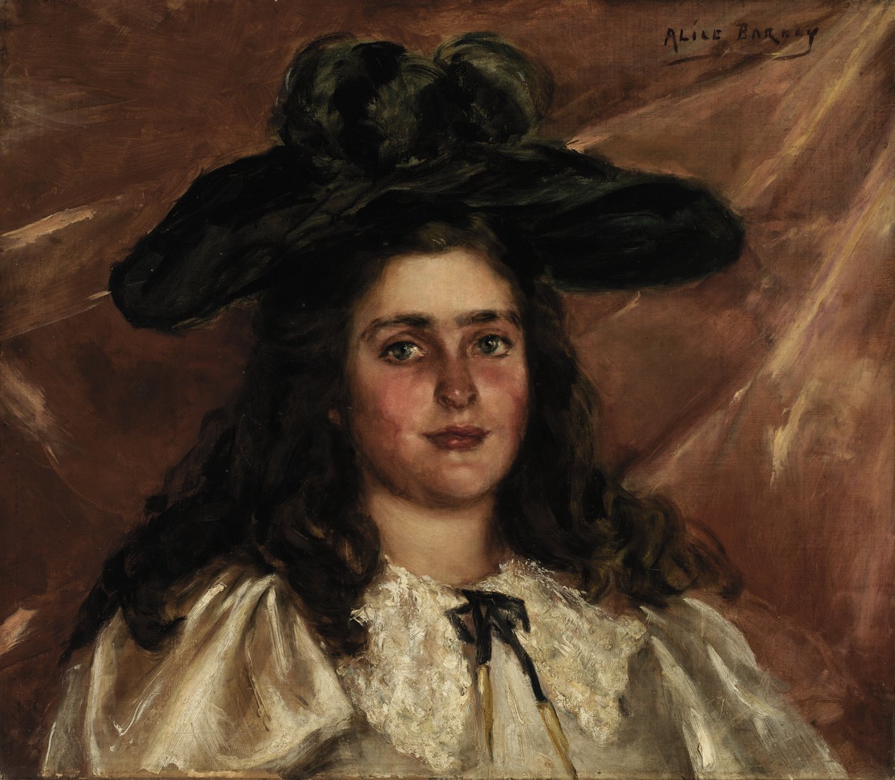 Laura Alice v Big Hat, ca. 1892-1895. od Alice Pike Barney