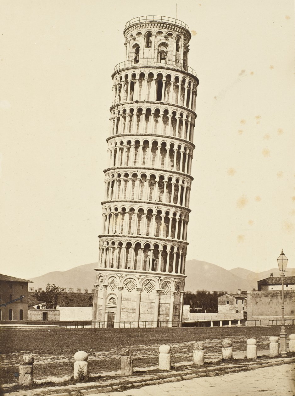 Campanile, Pisa, cca 1850 (stříbrný tisk alba) od Fratelli Alinari