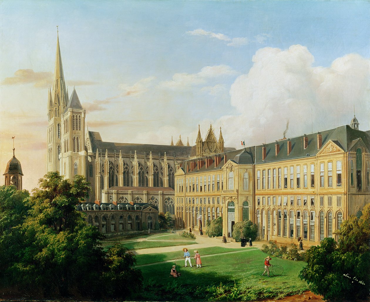 Opatský kostel Saint-Denis a Škola čestné legie v roce 1840 od Aline Clement