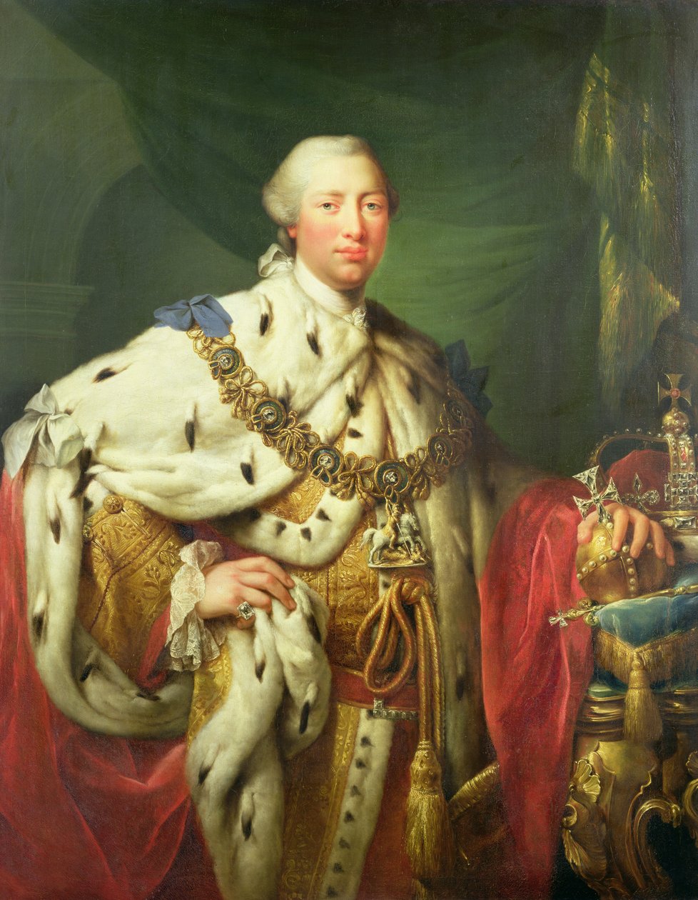 Portrét Jiřího III. v jeho korunovačním rouchu, kolem roku 1760 od Allan Ramsay