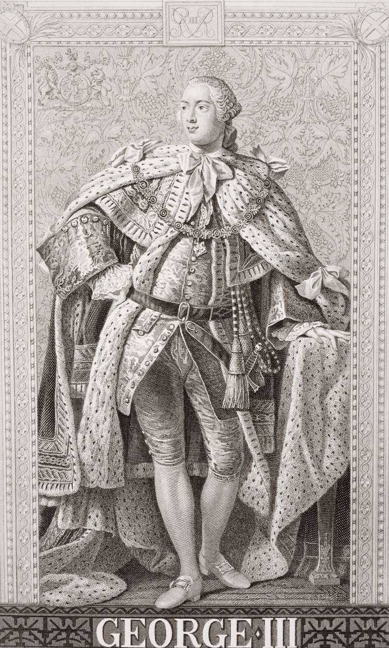 Jiří III (1738-1820) z knihy "Ilustrace z anglických a skotských dějin", II. díl od Allan Ramsay