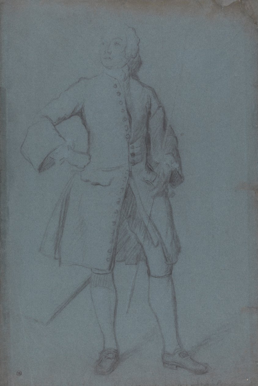 Muž, který držel hůl v levé ruce, po celé délce od Allan Ramsay