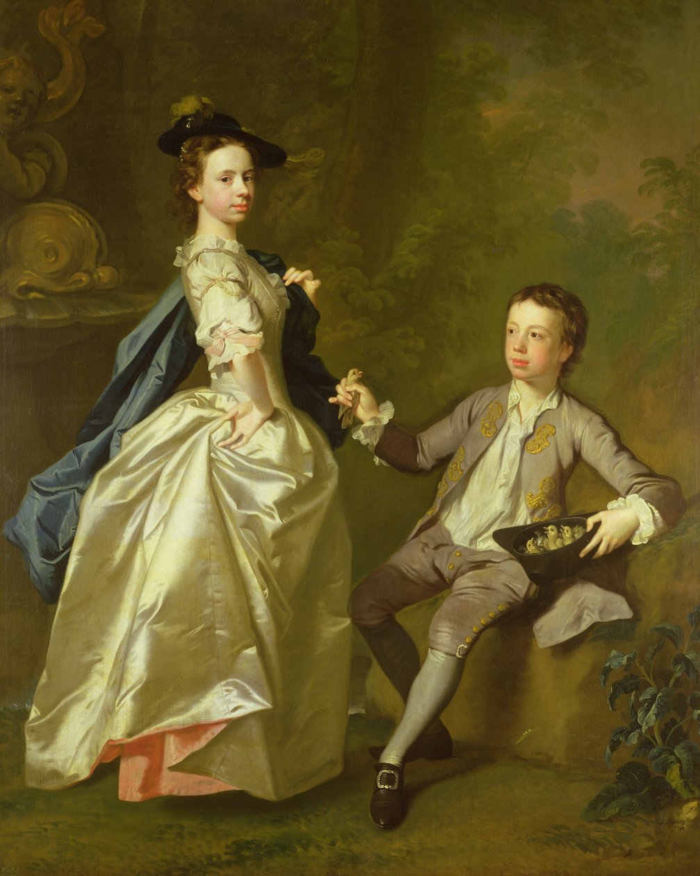 The Hon. Rachel Hamilton a její bratr, Hon. Charles Hamilton, 1740 od Allan Ramsay