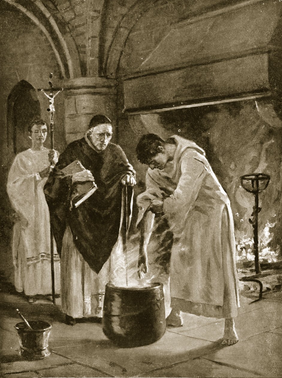 Trial by the Ordeal of Boiling Water, ilustrace z 