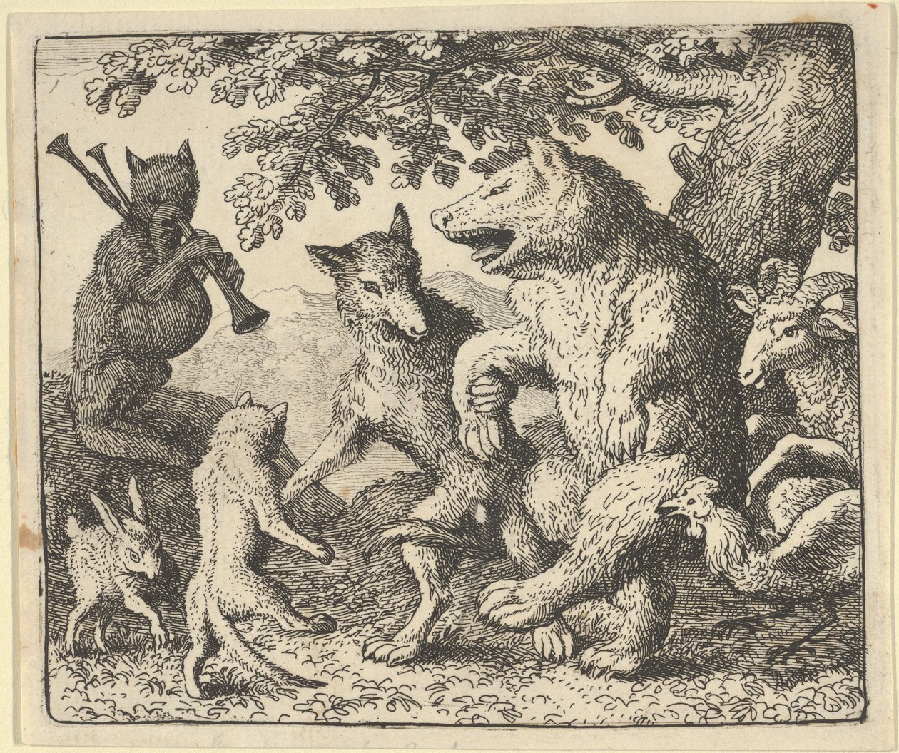Party na počest medvěda a vlka, 1650-75. od Allart van Everdingen