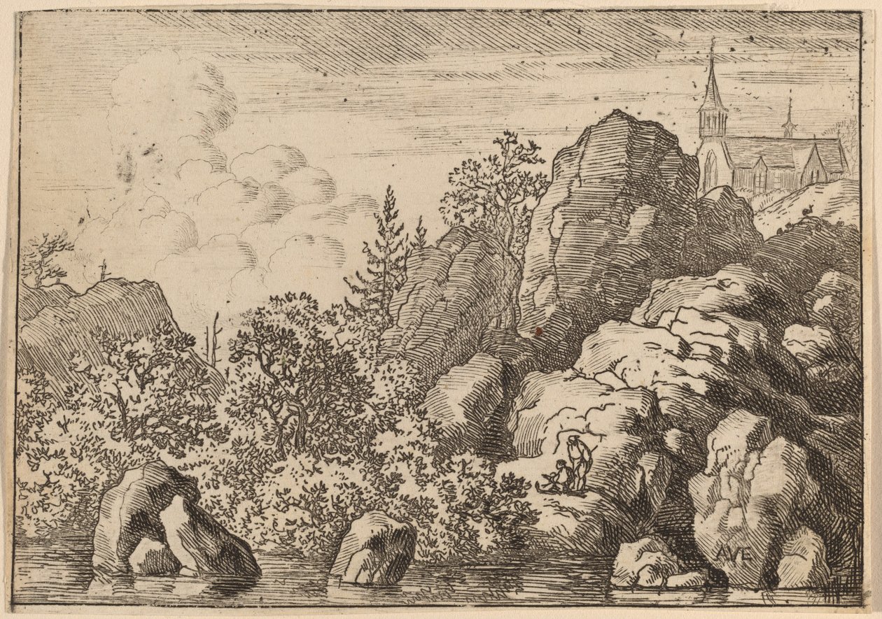 Kostel na kopci, pravděpodobně c. 16451656. od Allart van Everdingen