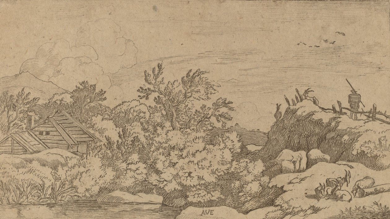 Stádo koz na kopci, pravděpodobně c. 16451656. od Allart van Everdingen