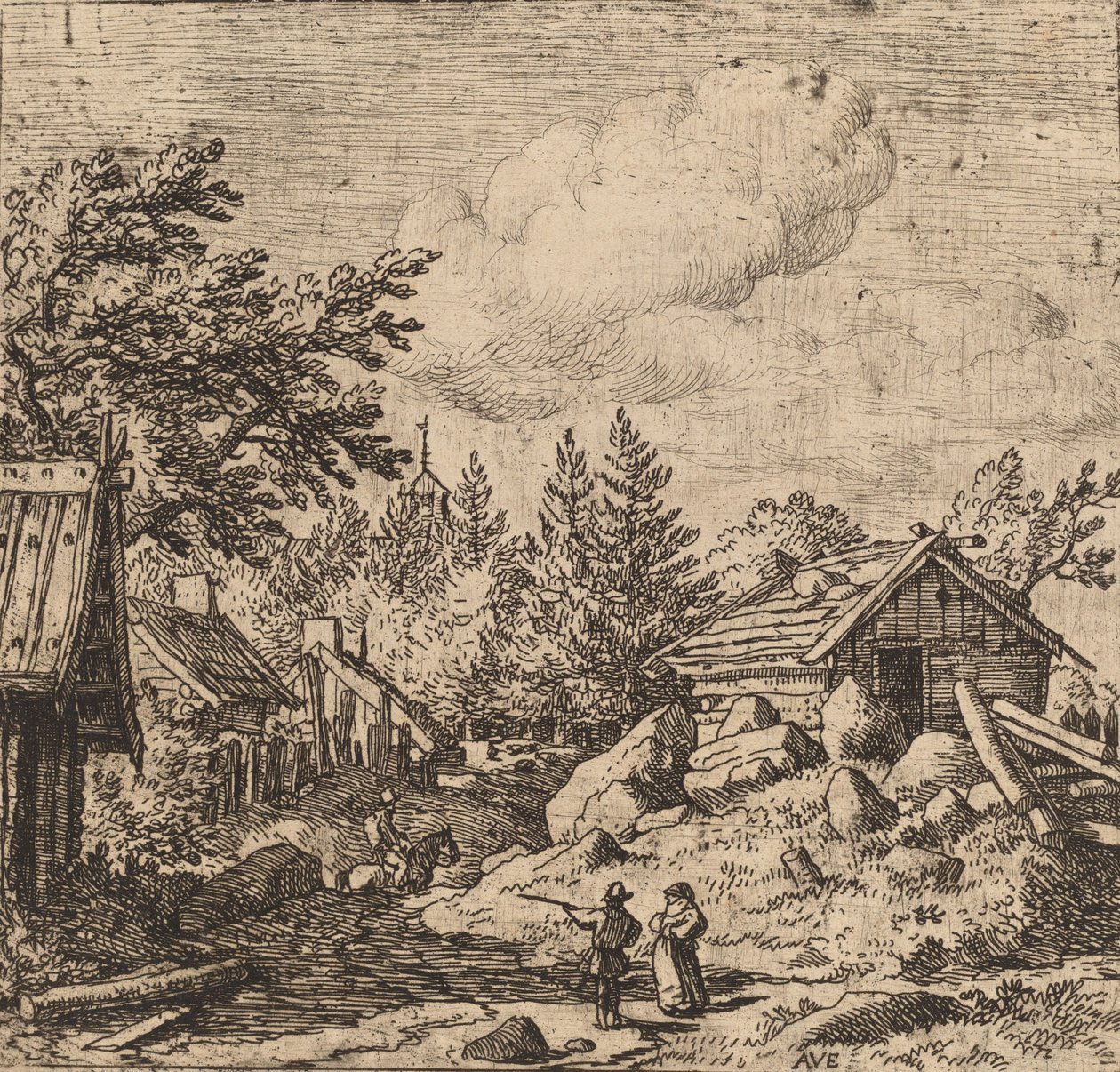 Hamlet on Mountainous Ground, pravděpodobně c. 16451656. od Allart van Everdingen