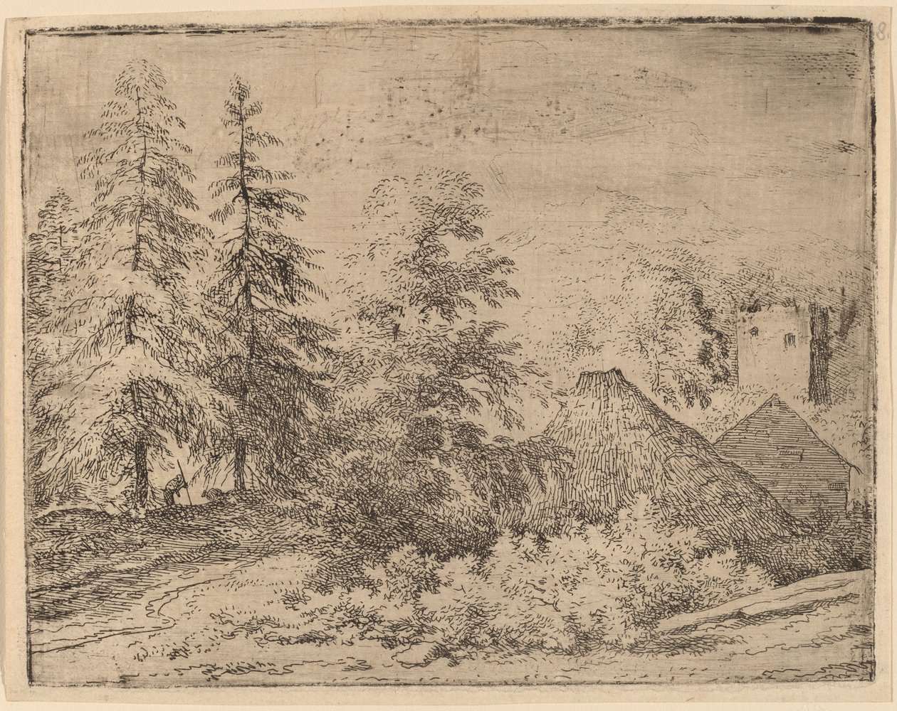 Muž mezi dvěma jedlemi, pravděpodobně c. 16451656. od Allart van Everdingen