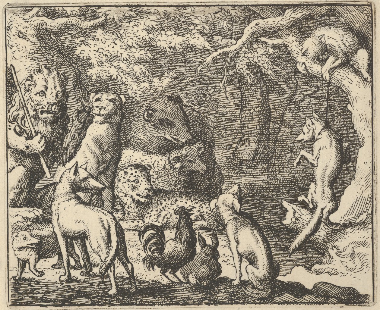Renard žádá o přiznání, 1650-75. od Allart van Everdingen
