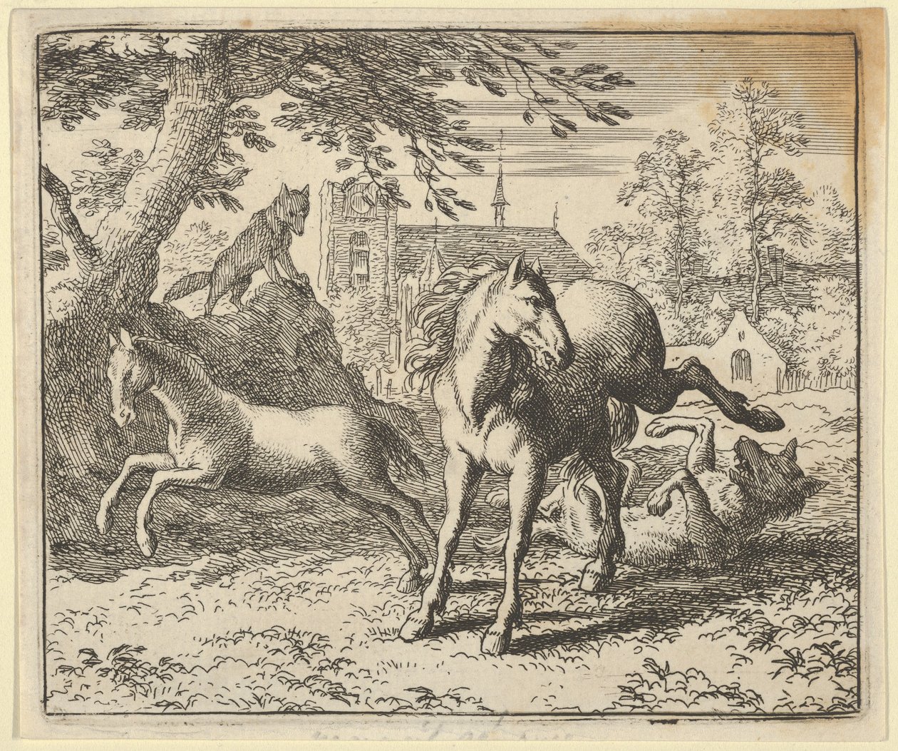 Renard jde s jezevcem k soudu, aby uklidnil lví hněv, 1650-75. od Allart van Everdingen