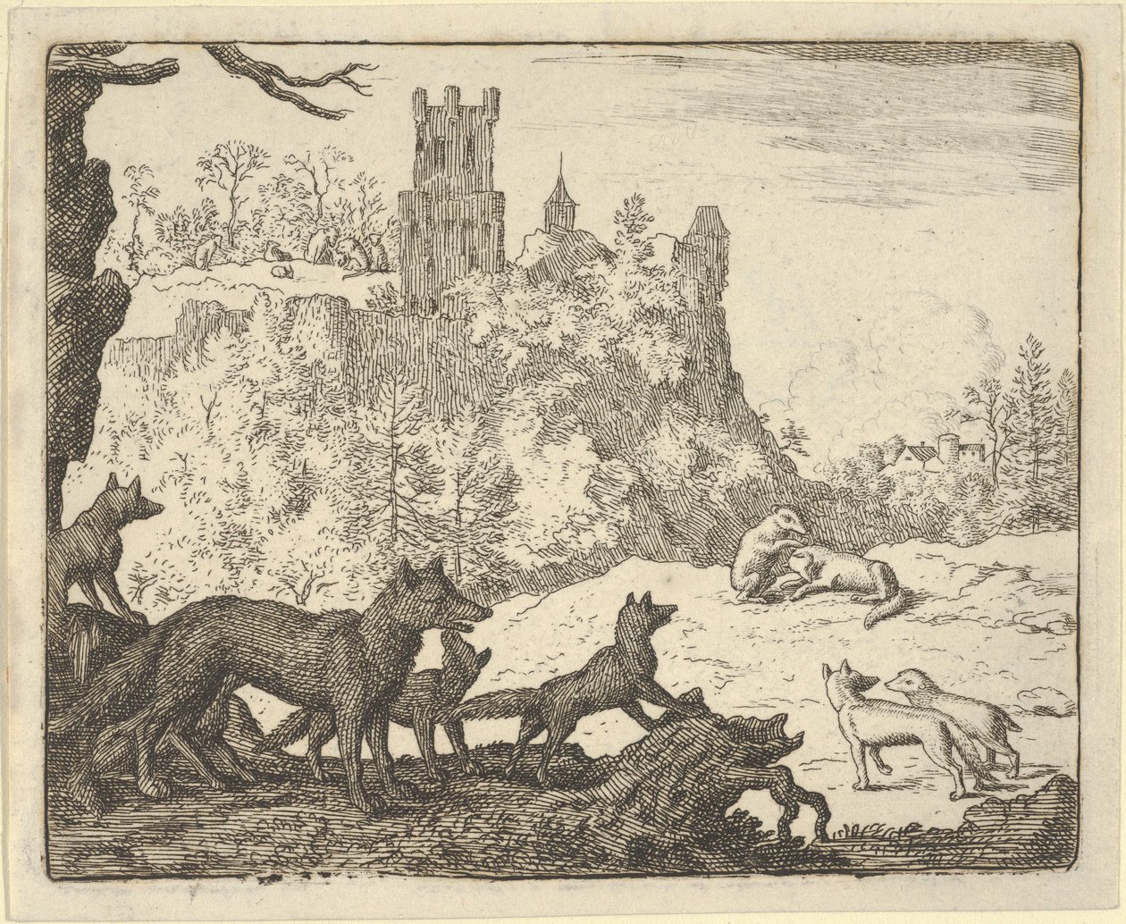 Renard odchází s jezevcem, 1650-75. od Allart van Everdingen