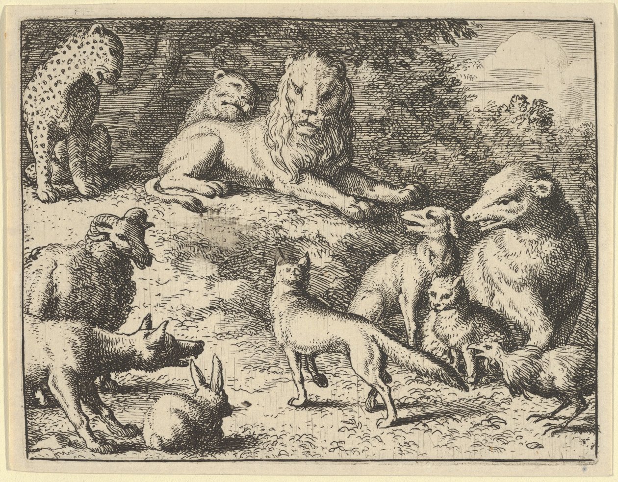 Renard je obviněn zvířaty před lvem, 1650-75. od Allart van Everdingen