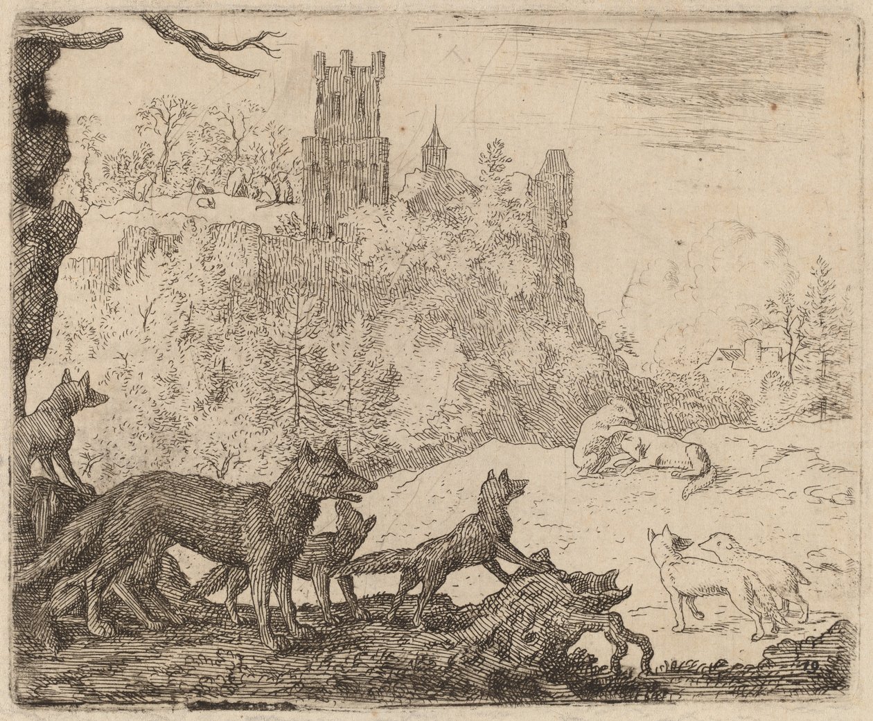 Reynard odchází s jezevcem, pravděpodobně kolem r. 16451656. od Allart van Everdingen