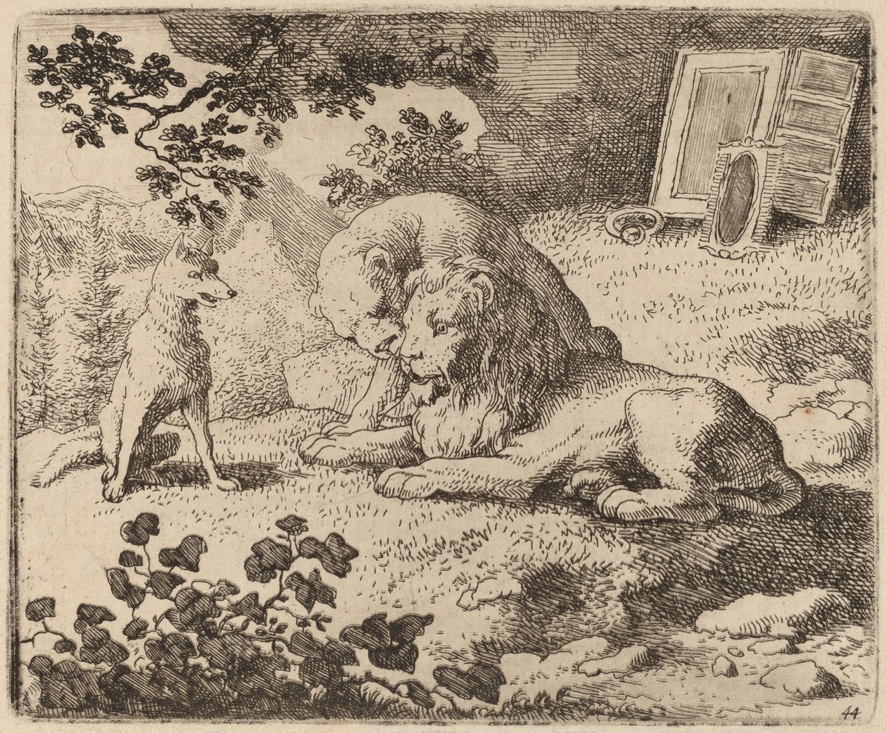 Reynard popisuje chybějící poklady, pravděpodobně c. 16451656. od Allart van Everdingen