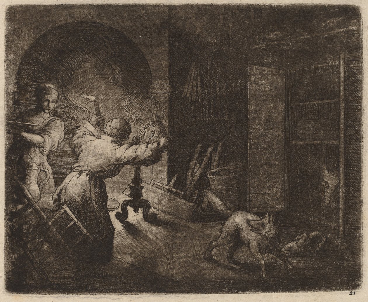 Reynard ukradne Capona od pastora, pravděpodobně c. 16451656. od Allart van Everdingen