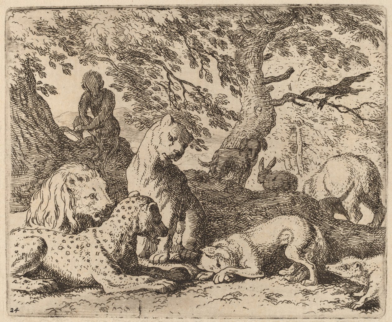 Reynard navíjí svůj příběh a křivdí svému otci, pravděpodobně c. 16451656. od Allart van Everdingen