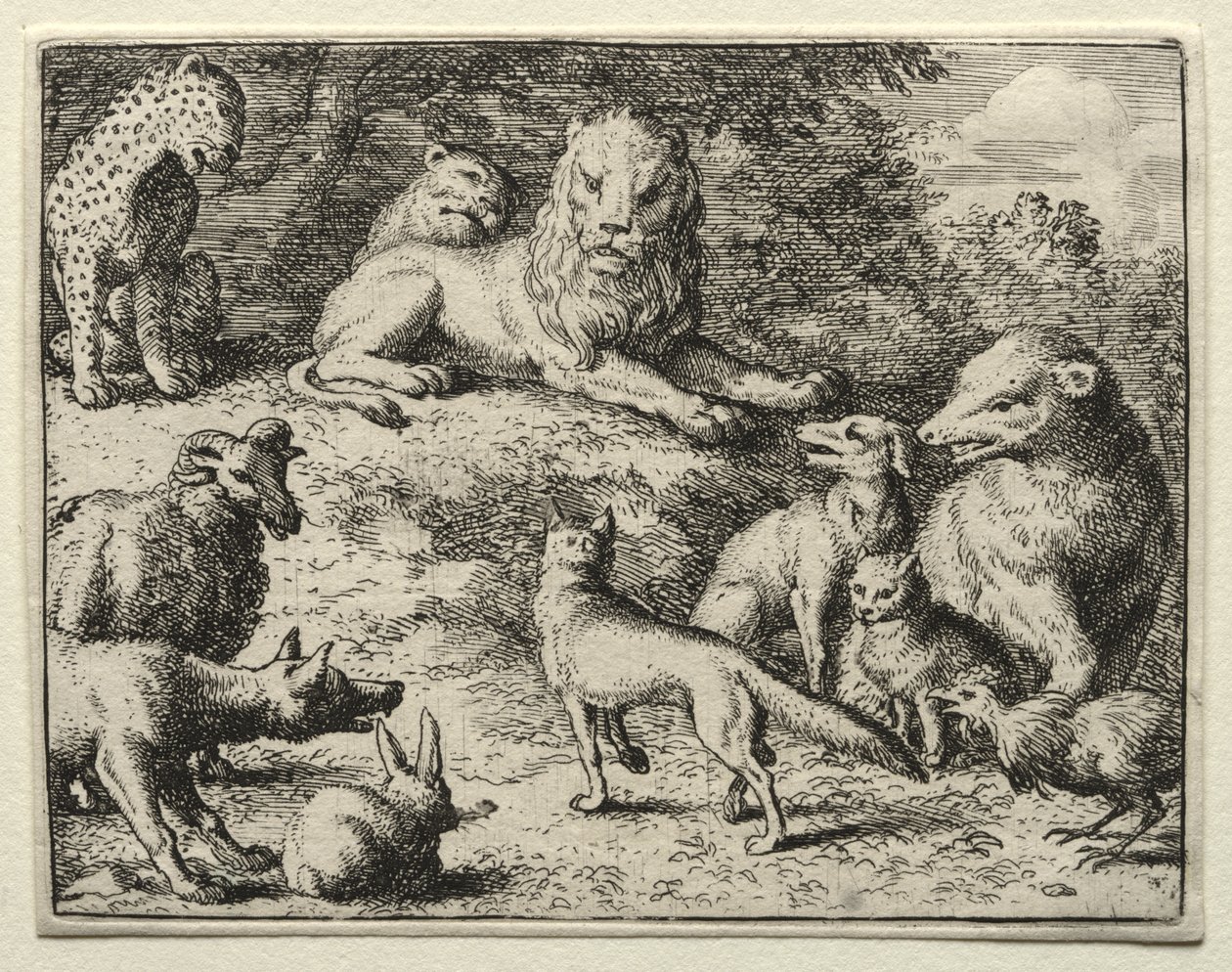 Reynard the Fox: Reynard se objeví u soudu od Allart van Everdingen