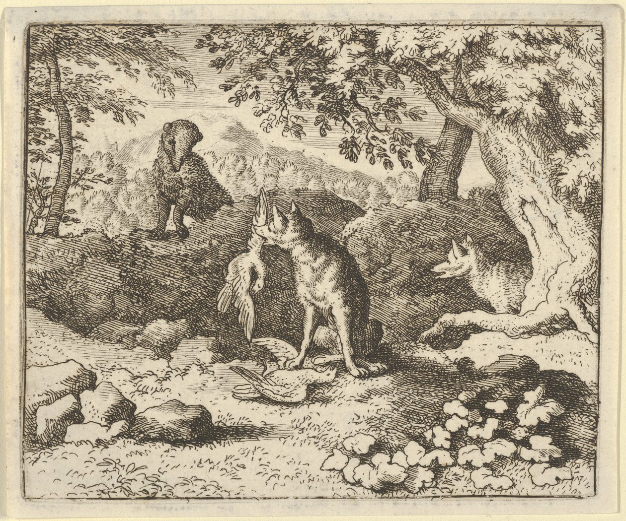 Jezevec spěchá varovat Renarda před lvím úmyslem, 1650-75. od Allart van Everdingen