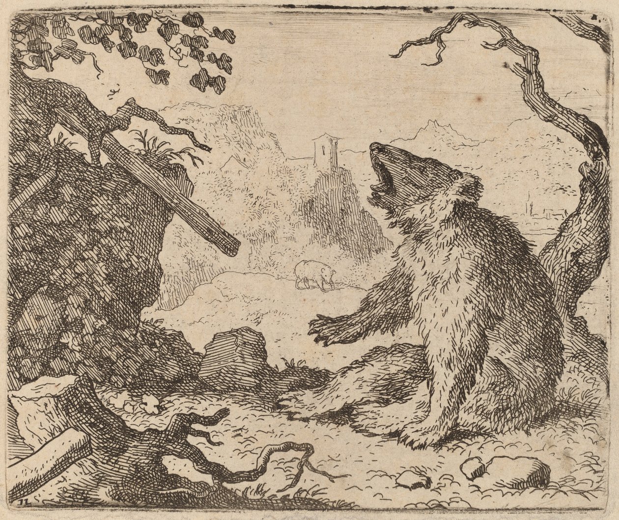 Medvěd poslaný jako posel, pravděpodobně c. 16451656. od Allart van Everdingen