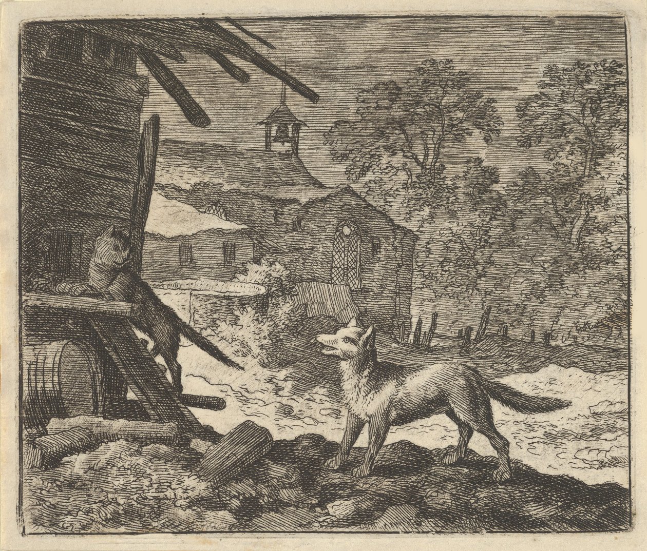Kočka leze do stodoly, 1650-75. od Allart van Everdingen