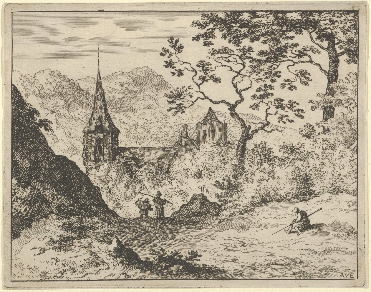 Kostel v údolí, 17. století. od Allart van Everdingen