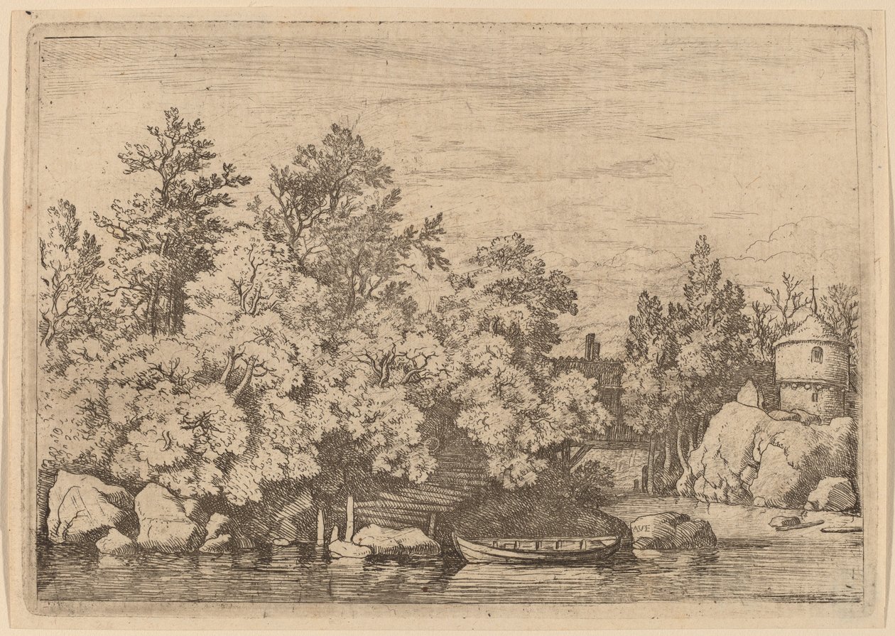 Cudgel Dam a Krytý most, pravděpodobně c. 16451656. od Allart van Everdingen