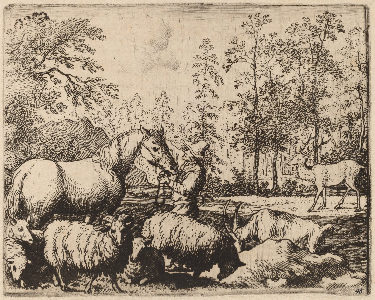 Kůň a jelen, pravděpodobně c. 16451656. od Allart van Everdingen