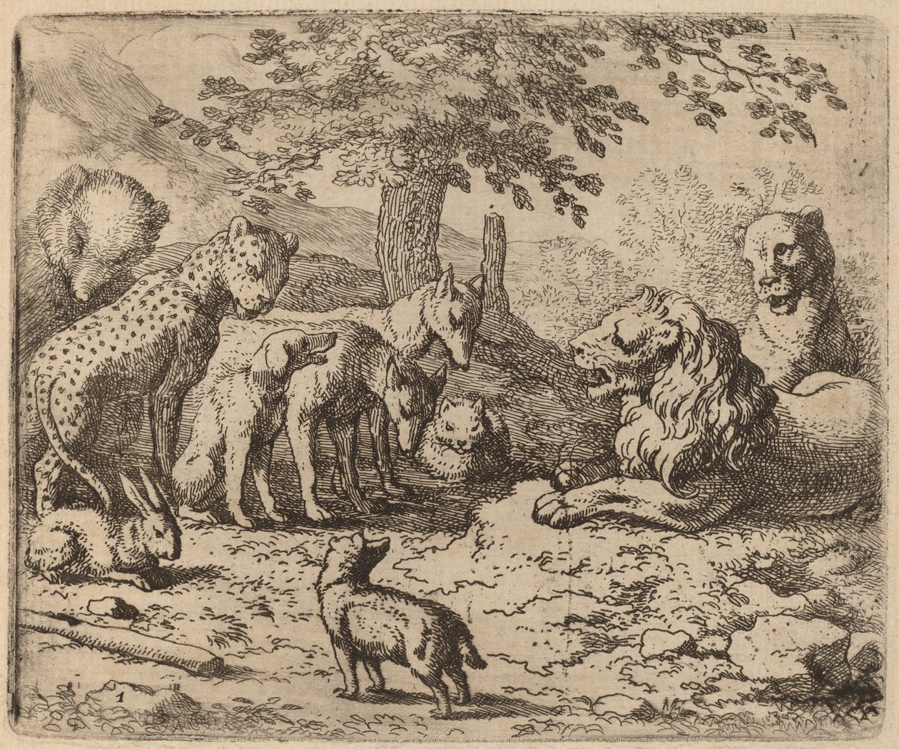 Lev hledá radu, pravděpodobně c. 16451656. od Allart van Everdingen