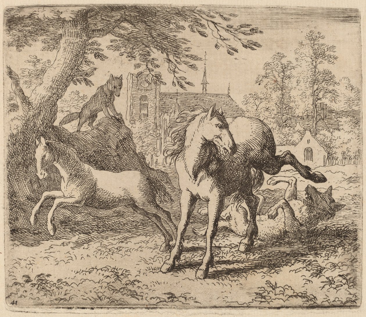 Klisna a vlk, pravděpodobně c. 16451656. od Allart van Everdingen