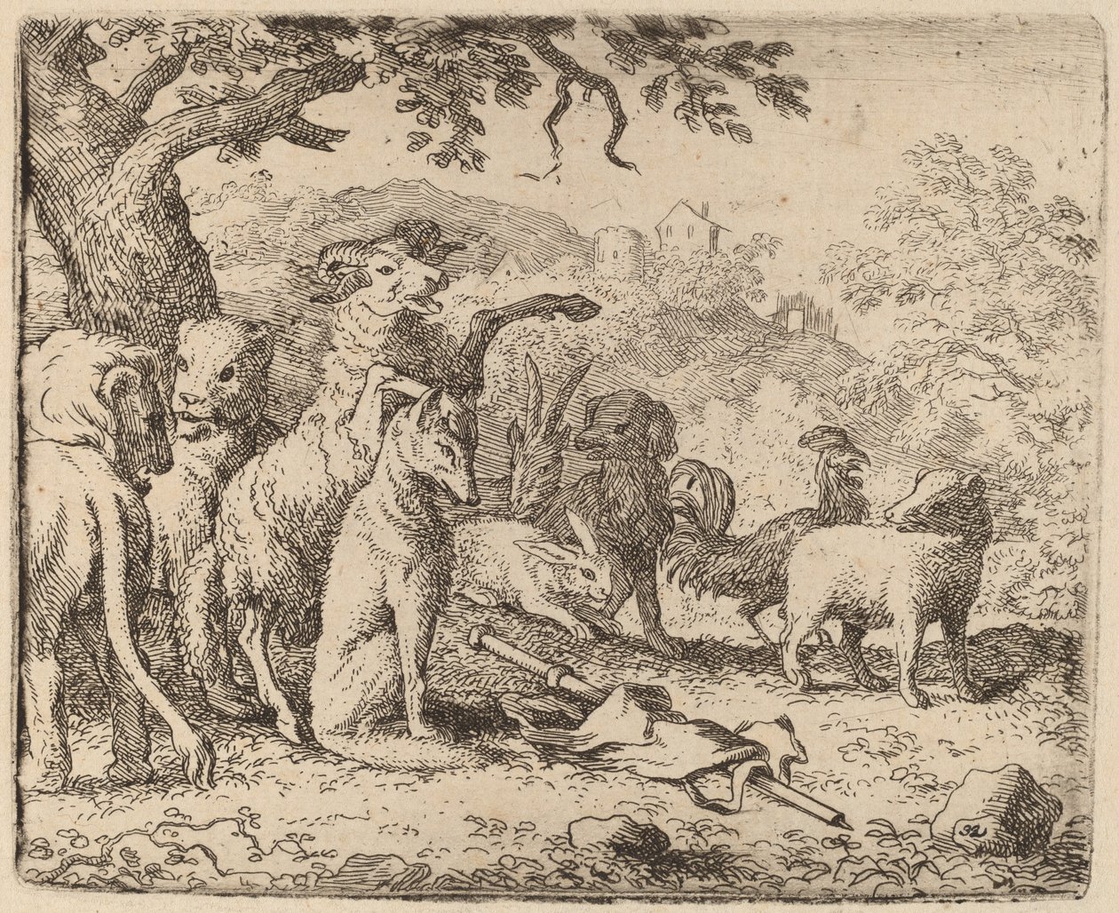 Ram Blesses Reynard, pravděpodobně c. 16451656. od Allart van Everdingen