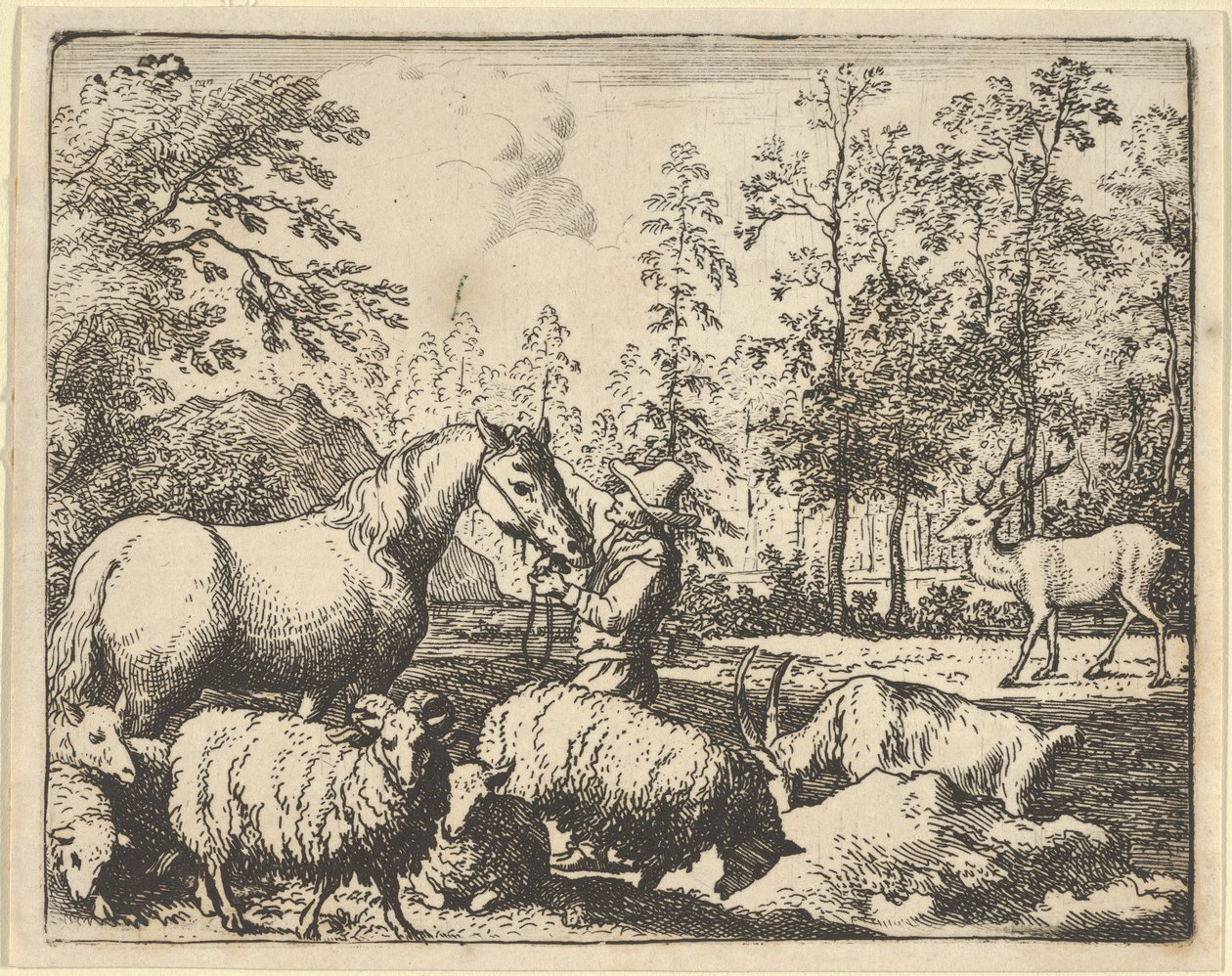 Příběh koně, který se chce pomstít na jelenovi, 1650-75. od Allart van Everdingen