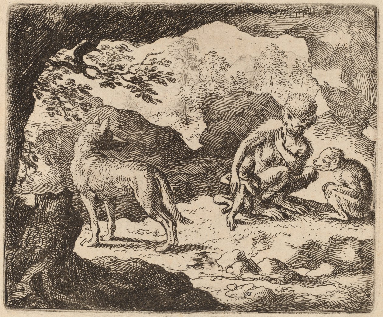 Vlk a opice, pravděpodobně c. 16451656. od Allart van Everdingen